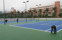 亞強體育施工案例:丙烯酸網籃球場,